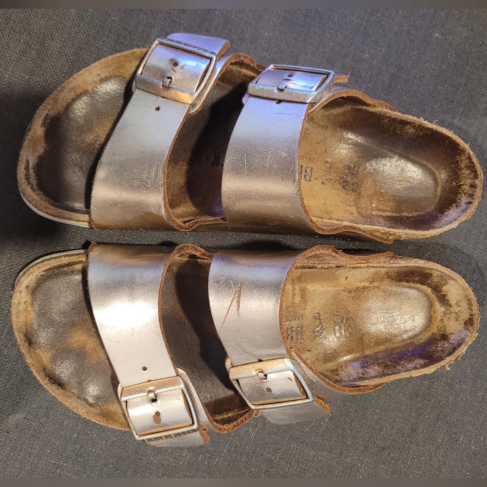 SOLD โ SOLD โ SOLDโ-RoseGold/MetallicCopper BIRKENSTOCK Arizona Soft Footbed,38R - Picture 4 of 12